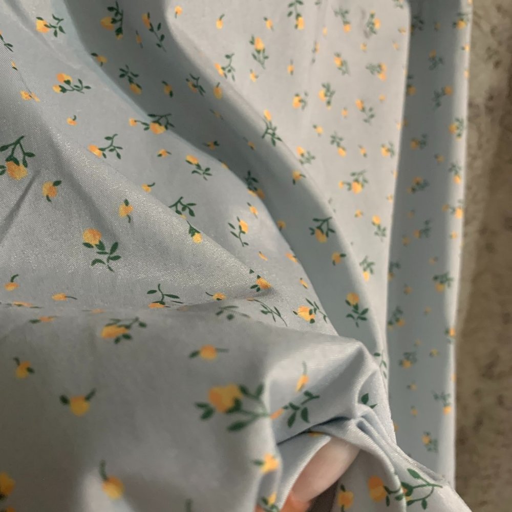 Yellow Flower detail baby blue dress
